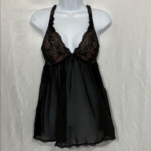 Victoria’s Secret NWOT Elegant Black Lace Babydoll